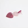 image2 PCS Heart Earrings for Concert 80S Heart Drop Earrings for Halloween Valentines DayDark Pink