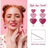 image2 PCS Heart Earrings for Concert 80S Heart Drop Earrings for Halloween Valentines DayHot Pink
