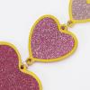 image2 PCS Heart Earrings for Concert 80S Heart Drop Earrings for Halloween Valentines DayHot Pink