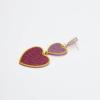 image2 PCS Heart Earrings for Concert 80S Heart Drop Earrings for Halloween Valentines DayHot Pink