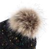 imageAmerican Trends Beanies Women Winter Hats for Women Satin Lined Slouchy Beanie with Pom Pom Warm Cable Knit Snow Ski HatBlack Mix