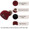 imageAmerican Trends Beanies Women Winter Hats for Women Satin Lined Slouchy Beanie with Pom Pom Warm Cable Knit Snow Ski HatDeep Orange