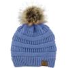 imageAmerican Trends Beanies Women Winter Hats for Women Satin Lined Slouchy Beanie with Pom Pom Warm Cable Knit Snow Ski HatLight Blue