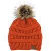 imageAmerican Trends Beanies Women Winter Hats for Women Satin Lined Slouchy Beanie with Pom Pom Warm Cable Knit Snow Ski HatOrange