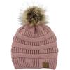 imageAmerican Trends Beanies Women Winter Hats for Women Satin Lined Slouchy Beanie with Pom Pom Warm Cable Knit Snow Ski HatPink