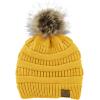 imageAmerican Trends Beanies Women Winter Hats for Women Satin Lined Slouchy Beanie with Pom Pom Warm Cable Knit Snow Ski HatYellow