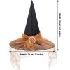 imageAmerican Trends Halloween Witch Hat for Women Steeple Lace Halloween Costume Accessory for PartyLaceblack