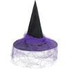 imageAmerican Trends Halloween Witch Hat for Women Steeple Lace Halloween Costume Accessory for PartyLacepurple