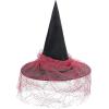 imageAmerican Trends Halloween Witch Hat for Women Steeple Lace Halloween Costume Accessory for PartyLacewine Red