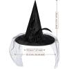 imageAmerican Trends Halloween Witch Hat for Women Steeple Lace Halloween Costume Accessory for PartyX Black