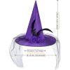 imageAmerican Trends Halloween Witch Hat for Women Steeple Lace Halloween Costume Accessory for PartyX Purple