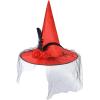 imageAmerican Trends Halloween Witch Hat for Women Steeple Lace Halloween Costume Accessory for PartyX Red