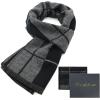 imageAmerican Trends Mens Winter Warm Long Soft Scarf Plaid Tassel Scarf for Men Soft Classic ScarvesBlack  Gift Box