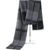 imageAmerican Trends Mens Winter Warm Long Soft Scarf Plaid Tassel Scarf for Men Soft Classic ScarvesBlack Grey Square