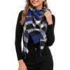 imageAmerican Trends Scarfs for Women Winter Triangle Scarf Classic Plaid Warm Scarf Soft Scarves Knitted Wrap ShawlTriangle Striped Blue  Black  White