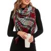 imageAmerican Trends Scarfs for Women Winter Triangle Scarf Classic Plaid Warm Scarf Soft Scarves Knitted Wrap ShawlTriangle Striped Burgundy  Beige