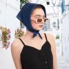 imageAmerican Trends Women Silk Feeling Scarf Satin Head Scarves Square Satin Scarf Wrap Neck Scarf Lightweight Silk Like Bandana11 Dark Blue