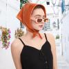 imageAmerican Trends Women Silk Feeling Scarf Satin Head Scarves Square Satin Scarf Wrap Neck Scarf Lightweight Silk Like BandanaZ 2 Pack Orange