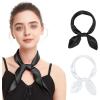imageAmerican Trends Women Silk Feeling Scarf Satin Head Scarves Square Satin Scarf Wrap Neck Scarf Lightweight Silk Like BandanaZ Black White