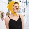 imageAmerican Trends Women Silk Feeling Scarf Satin Head Scarves Square Satin Scarf Wrap Neck Scarf Lightweight Silk Like BandanaZ Yellow White