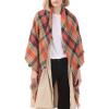imageAmerican Trends Womens Cozy Warm Winter Fall Blanket Scarf Stylish Soft Chunky Checked Giant Scarves ShawlsBeauty Orange