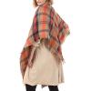imageAmerican Trends Womens Cozy Warm Winter Fall Blanket Scarf Stylish Soft Chunky Checked Giant Scarves ShawlsBeauty Orange