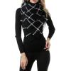 imageAmerican Trends Womens Cozy Warm Winter Fall Blanket Scarf Stylish Soft Chunky Checked Giant Scarves ShawlsBlack