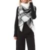 imageAmerican Trends Womens Cozy Warm Winter Fall Blanket Scarf Stylish Soft Chunky Checked Giant Scarves ShawlsBlack White