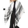 imageAmerican Trends Womens Cozy Warm Winter Fall Blanket Scarf Stylish Soft Chunky Checked Giant Scarves ShawlsBlack White