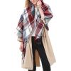 imageAmerican Trends Womens Cozy Warm Winter Fall Blanket Scarf Stylish Soft Chunky Checked Giant Scarves ShawlsPurple Blue Scarf