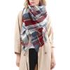 imageAmerican Trends Womens Cozy Warm Winter Fall Blanket Scarf Stylish Soft Chunky Checked Giant Scarves ShawlsPurple Blue Scarf