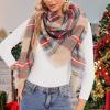 imageAmerican Trends Womens Cozy Warm Winter Fall Blanket Scarf Stylish Soft Chunky Checked Giant Scarves ShawlsRed Green Beige