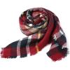 imageAmerican Trends Womens Fall Winter Scarf Plaid Tassel Soft Warm Blanket Scarves Womens Shawl WrapsDeep Red  Navy