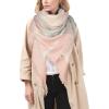 imageAmerican Trends Womens Fall Winter Scarf Plaid Tassel Soft Warm Blanket Scarves Womens Shawl WrapsGrey Pink