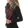 imageAmerican Trends Womens Fall Winter Scarf Plaid Tassel Soft Warm Blanket Scarves Womens Shawl WrapsRed Green Stripes