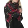 imageAmerican Trends Womens Fall Winter Scarf Plaid Tassel Soft Warm Blanket Scarves Womens Shawl WrapsRed Green Stripes