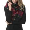 imageAmerican Trends Womens Fall Winter Scarf Plaid Tassel Soft Warm Blanket Scarves Womens Shawl WrapsRed Green Stripes