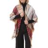 imageAmerican Trends Womens Fall Winter Scarf Plaid Tassel Soft Warm Blanket Scarves Womens Shawl WrapsRed Orange