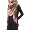 imageAmerican Trends Womens Fall Winter Scarf Plaid Tassel Soft Warm Blanket Scarves Womens Shawl WrapsRed Orange