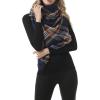 imageAmerican Trends Womens Fall Winter Scarf Plaid Tassel Soft Warm Blanket Scarves Womens Shawl WrapsScarf Navy Blue