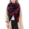 imageAmerican Trends Womens Fall Winter Scarf Plaid Tassel Soft Warm Blanket Scarves Womens Shawl WrapsScarf Red Navy