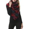 imageAmerican Trends Womens Fall Winter Scarf Plaid Tassel Soft Warm Blanket Scarves Womens Shawl WrapsScarf Red Navy