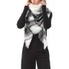 imageAmerican Trends Womens Fall Winter Scarf Plaid Tassel Soft Warm Blanket Scarves Womens Shawl WrapsScarfblack White