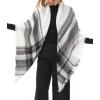 imageAmerican Trends Womens Fall Winter Scarf Plaid Tassel Soft Warm Blanket Scarves Womens Shawl WrapsScarfblack White