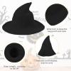 imageAmerican Trends Womens Halloween Witch Hat Wool Wizard Hat Costume Accessory Foldable Witch HatsBlack