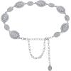 imageAmerican Trends Womens Western Belts Metal Chain Belt Country Cowgirl Belt Waist Chain Y2K Boho Concho BeltSilverb