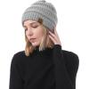 imageBeanies Women Satin Lined Beanie Winter Hats for Women Silk Lined Slouchy Beanie for Winter Warm Knit Cuffed Beanie HatA Light Grey