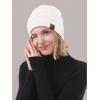 imageBeanies Women Satin Lined Beanie Winter Hats for Women Silk Lined Slouchy Beanie for Winter Warm Knit Cuffed Beanie HatA White
