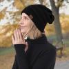 imageBeanies Women Satin Lined Beanie Winter Hats for Women Silk Lined Slouchy Beanie for Winter Warm Knit Cuffed Beanie HatY Blacklight Greyburgundy