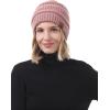 imageBeanies Women Satin Lined Beanie Winter Hats for Women Silk Lined Slouchy Beanie for Winter Warm Knit Cuffed Beanie HatY Whitebeigepink